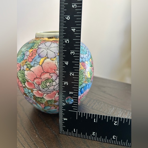 Vintage Fine Chinese Porcelain Thousand Flowers Ovoid Covered Ginger Jar Vase - Picture 11 of 16